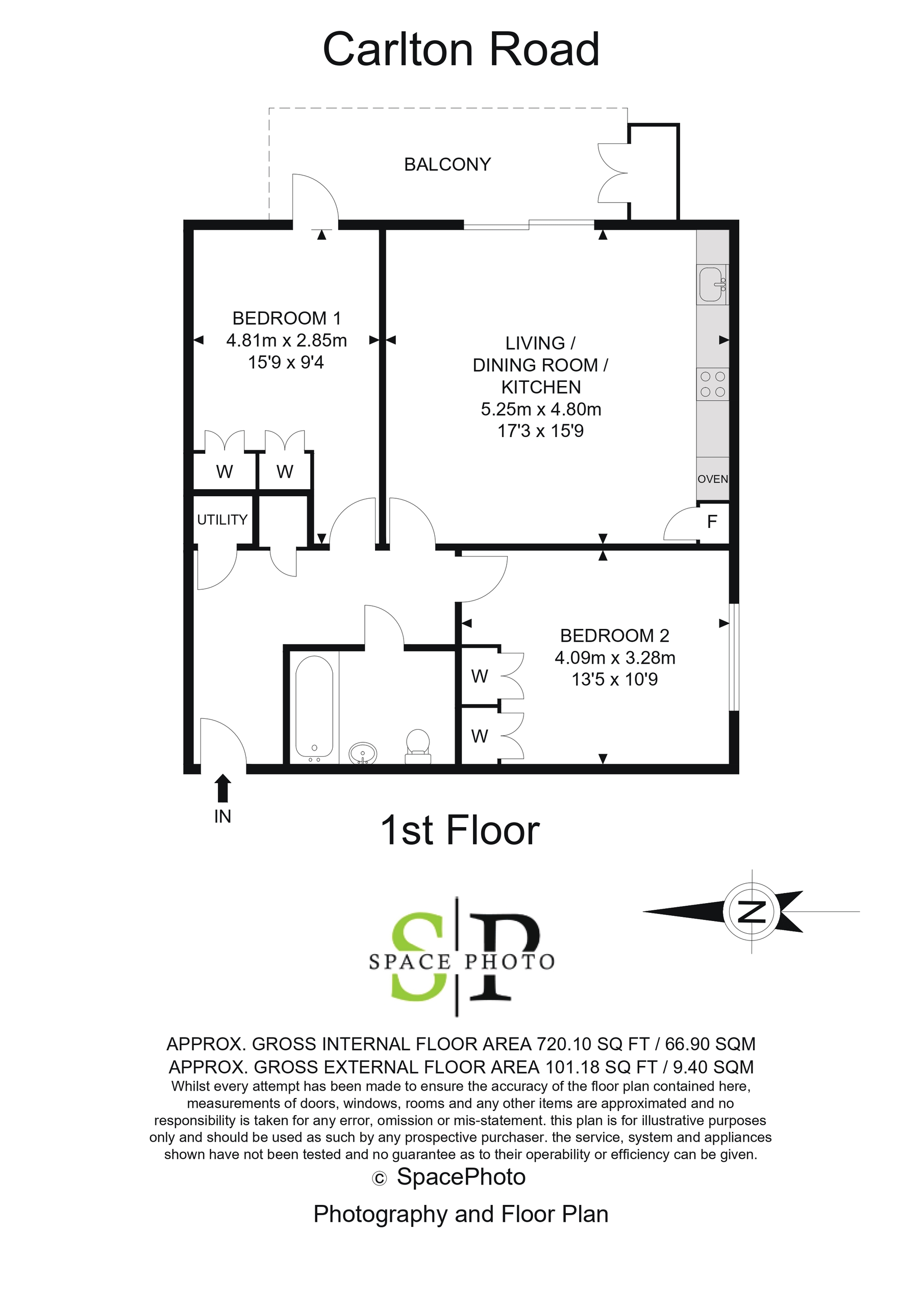 2 bed apartment to rent in Carlton Road, London - Property Floorplan