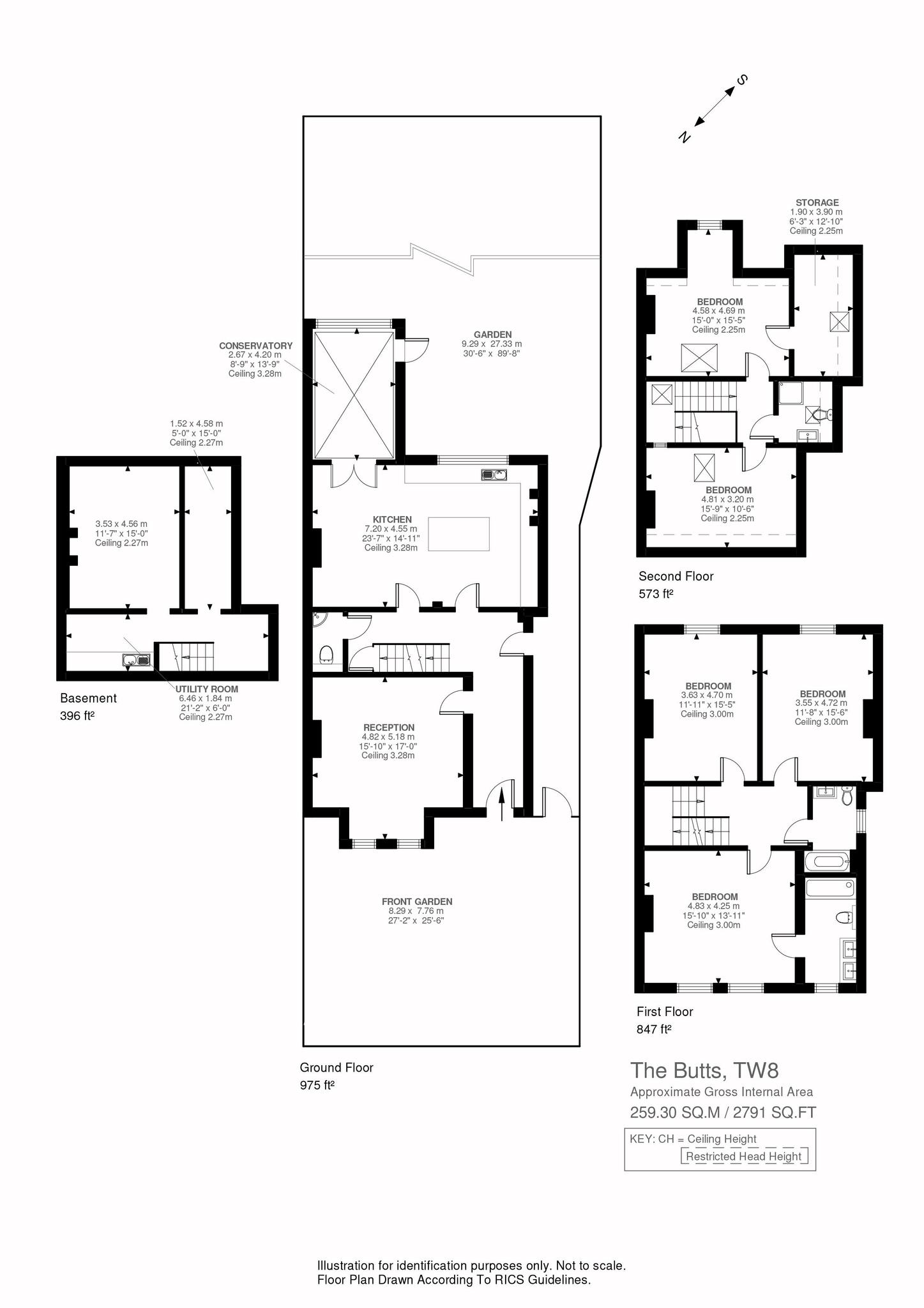 5 bed semi-detached house for sale in The Butts, Brentford - Property Floorplan