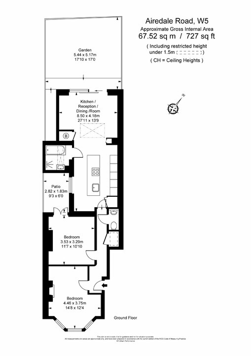 2 bed apartment to rent in Airedale Road, Ealing - Property Floorplan