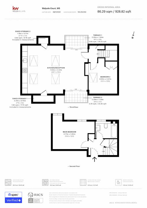 2 bed apartment to rent in Walpole Court, London - Property Floorplan