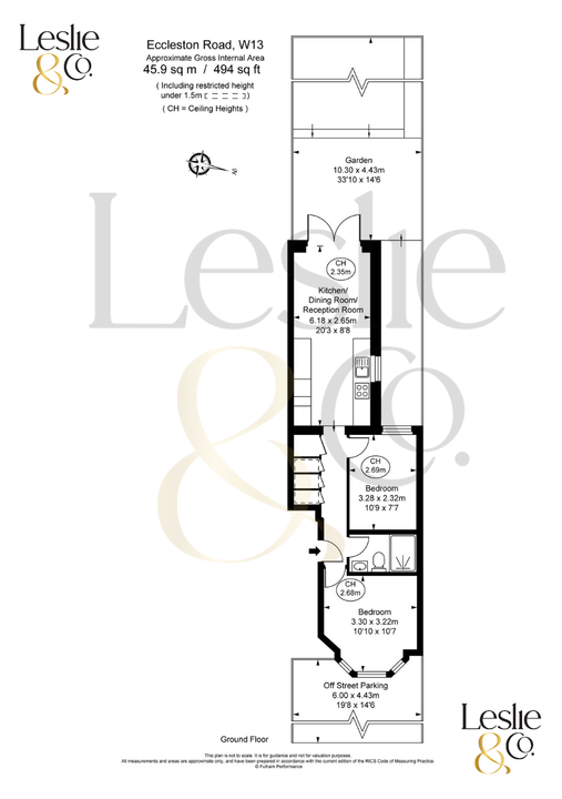 1 bed apartment for sale in Eccleston Road, Ealing, London, W13 - Property Floorplan