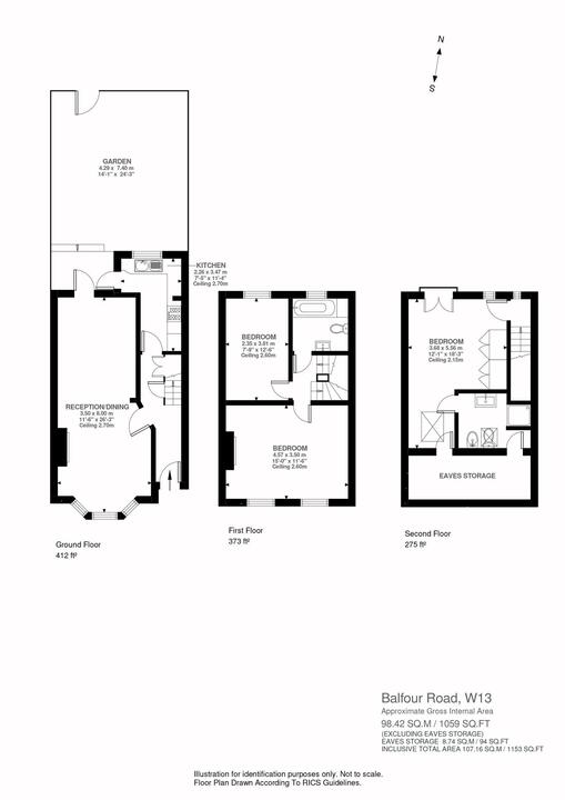 3 bed terraced house for sale in Balfour Road, Ealing - Property Floorplan