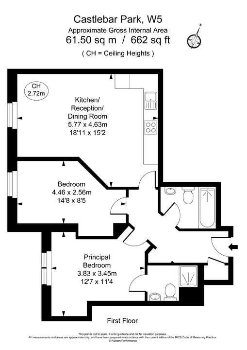 2 bed apartment for sale in Castlebar Park, London - Property Floorplan