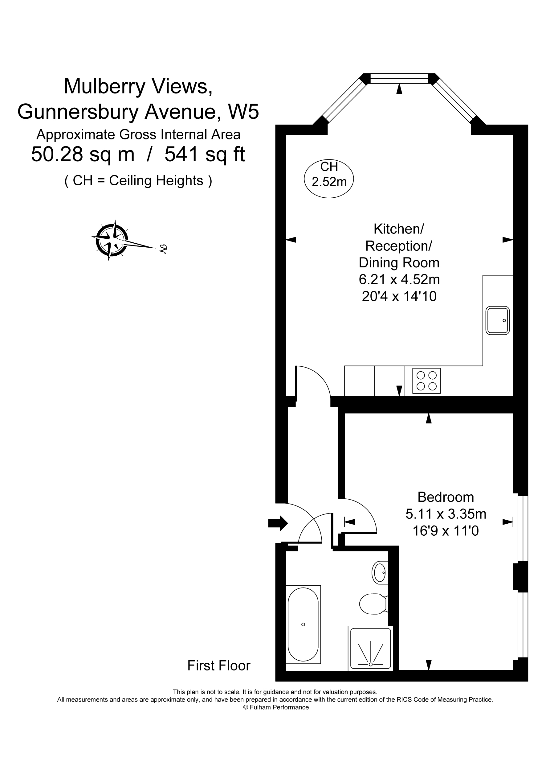 1 bed apartment to rent in Gunnersbury Avenue, London - Property Floorplan