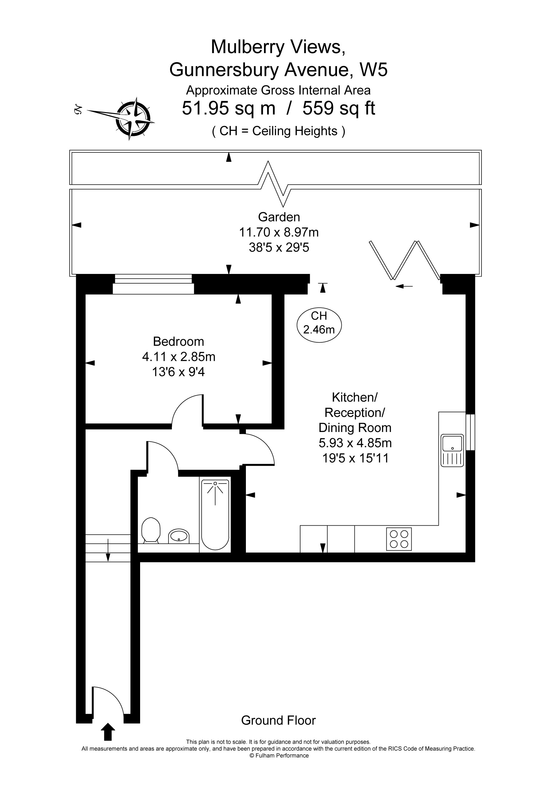 1 bed apartment for sale in 6 Gunnersbury Avenue, London - Property Floorplan