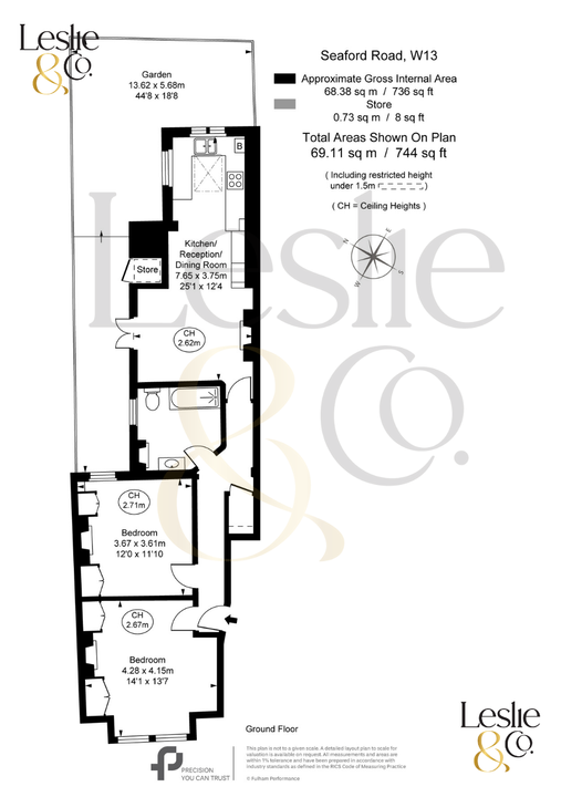 2 bed apartment for sale in Seaford Road, Ealing, London, W13 - Property Floorplan