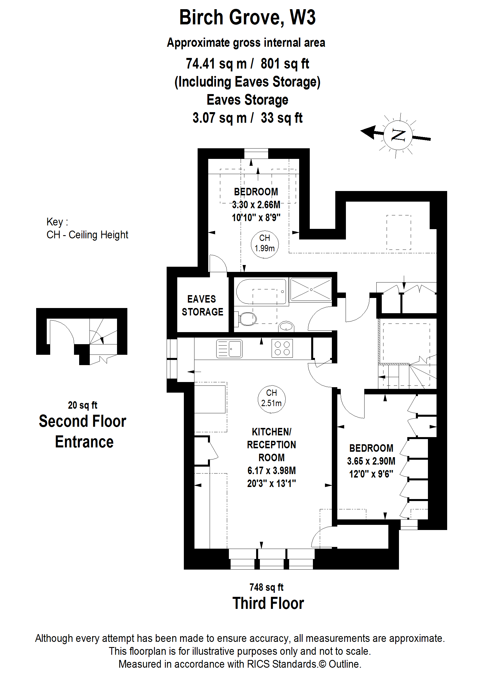 2 bed apartment to rent in Birch Grove, London - Property Floorplan