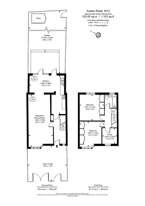 3 bed terraced house to rent in Avalon Road, Ealing - Property Floorplan