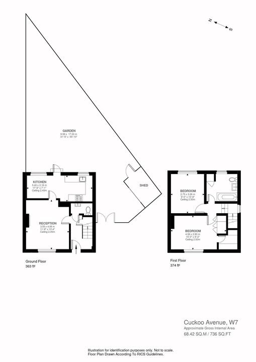 2 bed terraced house for sale in Cuckoo Avenue, Hanwell - Property Floorplan