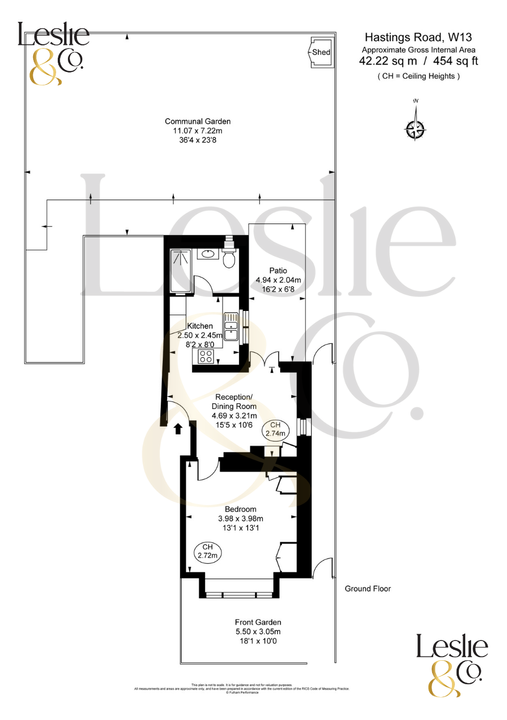 1 bed apartment for sale in Hastings Road, Ealing, London, W13 - Property Floorplan