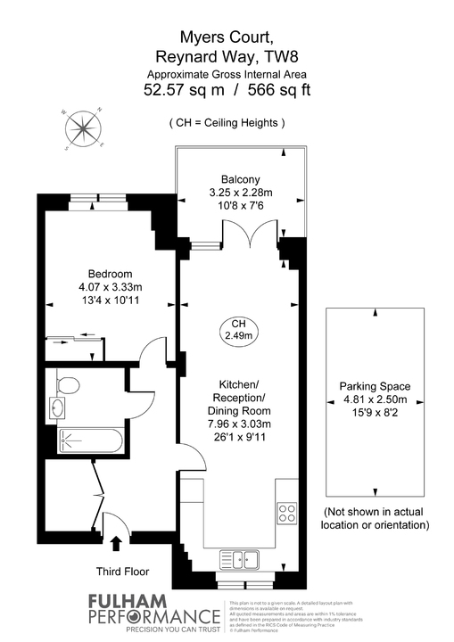 1 bed apartment for sale in Reynard Way, Brentford - Property Floorplan