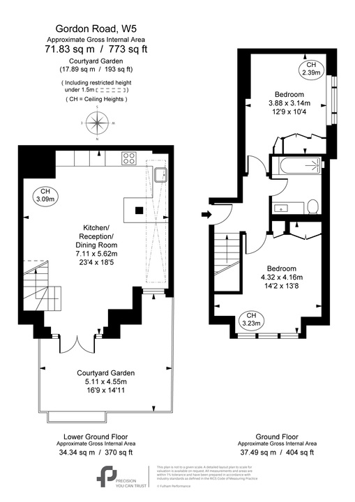 2 bed apartment for sale in Gordon Road, Ealing - Property Floorplan