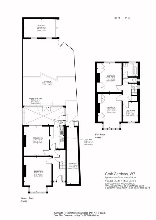 3 bed end of terrace house for sale in Croft Gardens, Ealing - Property Floorplan