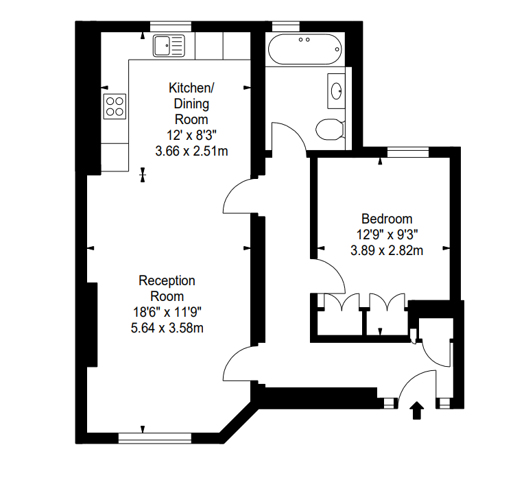 1 bed apartment to rent in Hamlet Gardens, London - Property Floorplan
