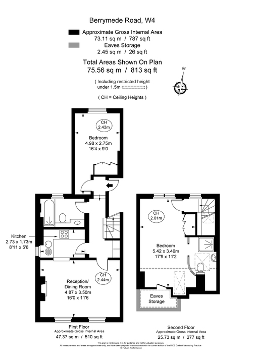 2 bed apartment to rent in Berrymede Road, Chiswick - Property Floorplan