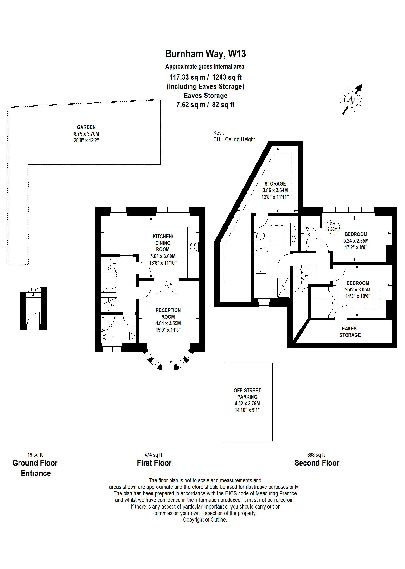 2 bed apartment for sale in Burnham Way, Ealing - Property Floorplan