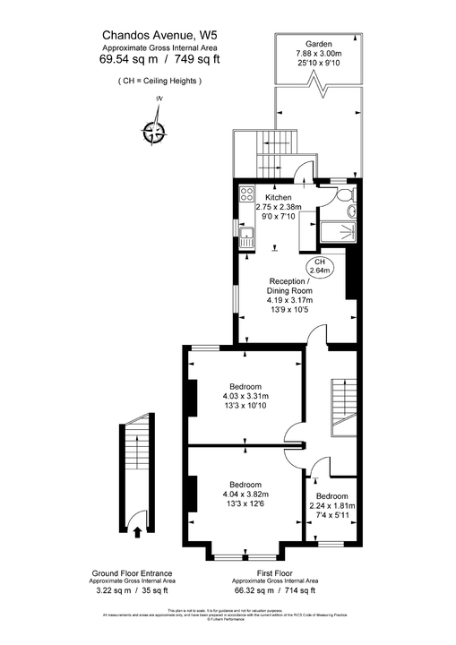 2 bed apartment to rent in Chandos Avenue, Ealing - Property Floorplan