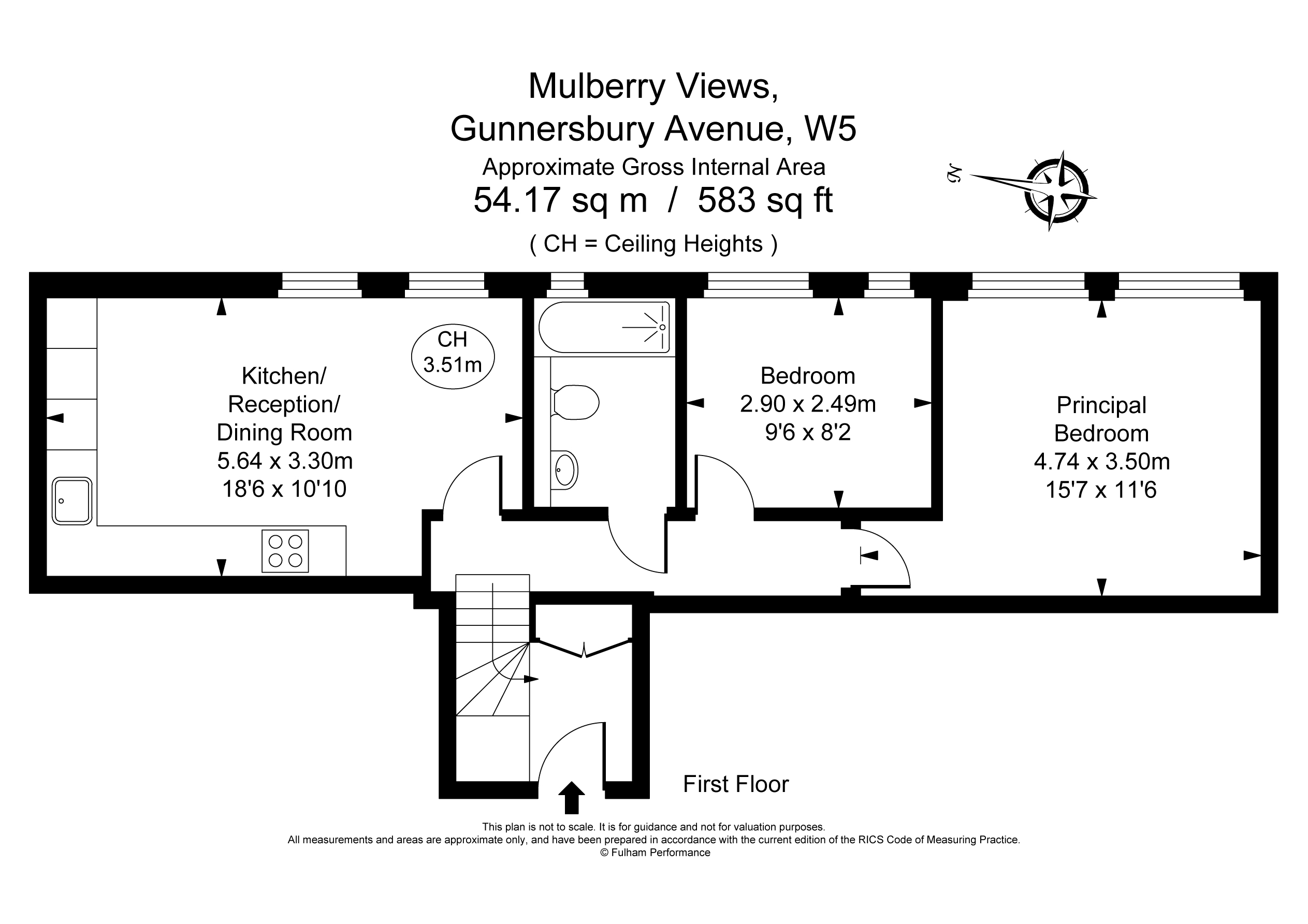 2 bed apartment for sale in Gunnersbury Avenue, Ealing - Property Floorplan
