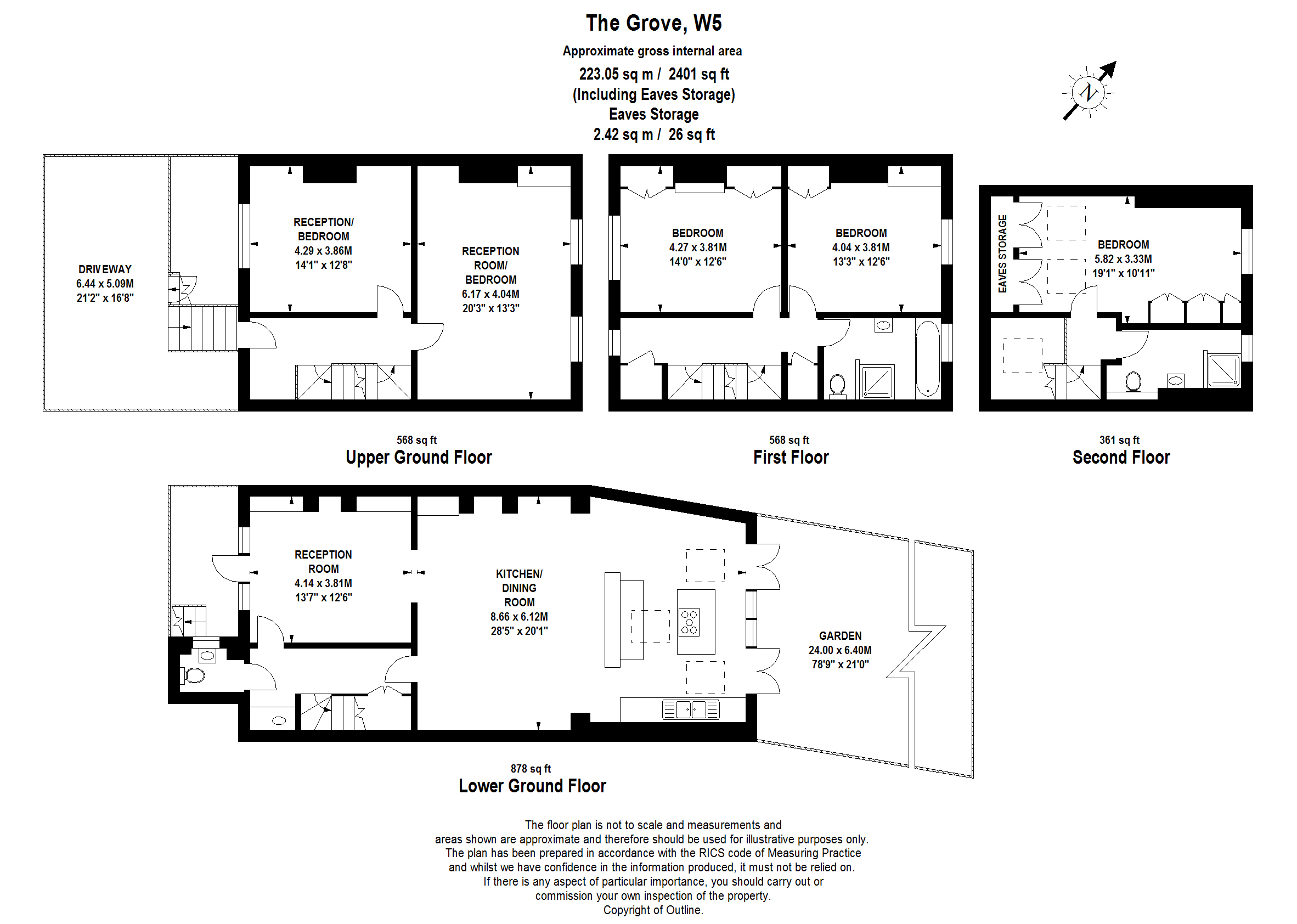 5 bed terraced house for sale in The Grove, London - Property Floorplan