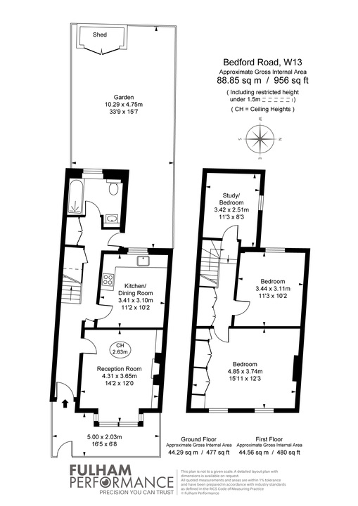 3 bed terraced house for sale in Bedford Road, Ealing - Property Floorplan