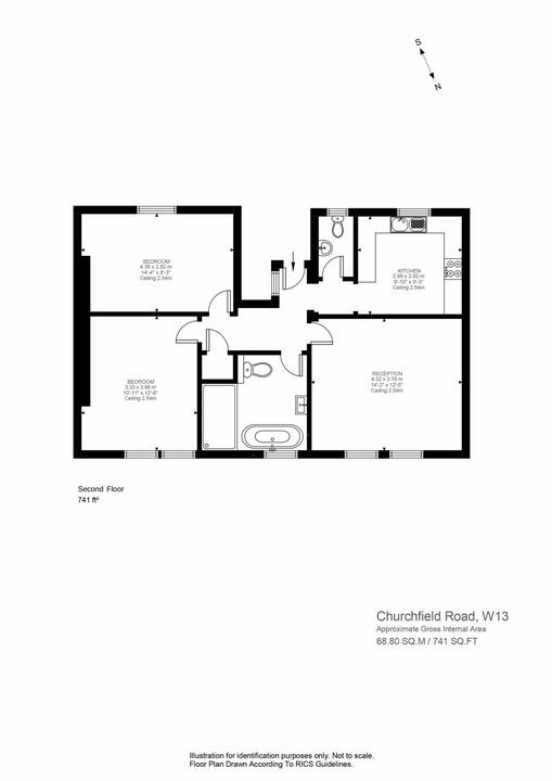 2 bed apartment for sale in Churchfield Road, London - Property Floorplan