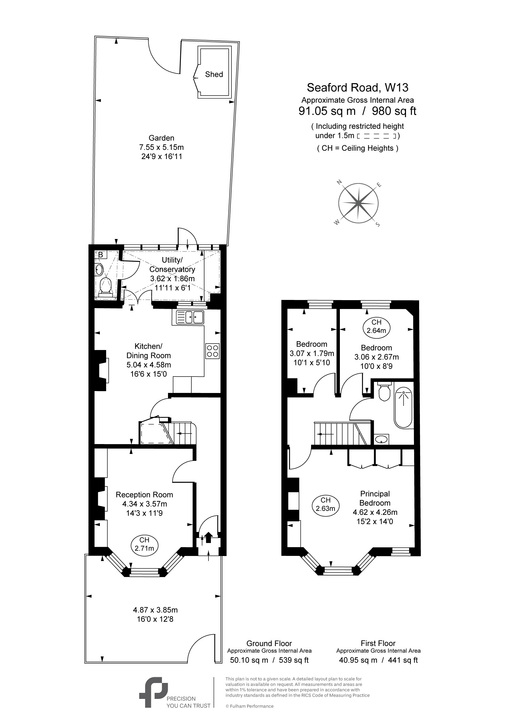 3 bed terraced house for sale in Seaford Road, Ealing - Property Floorplan