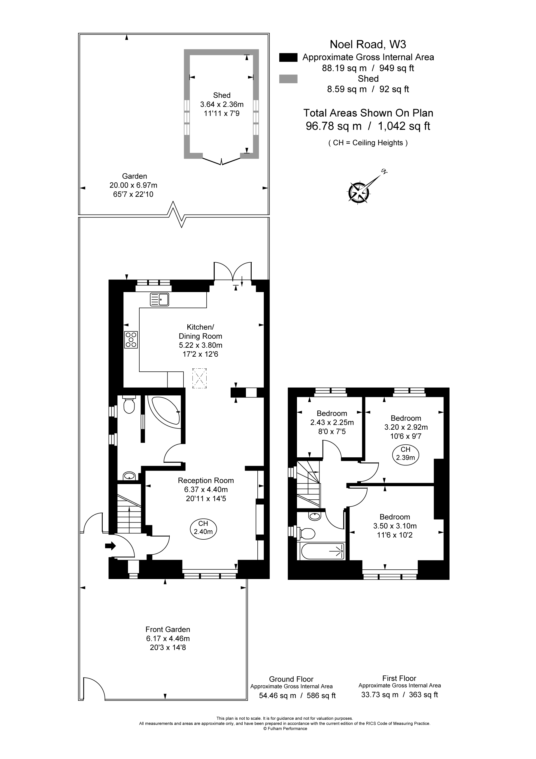 3 bed semi-detached house to rent in Noel Road, Acton - Property Floorplan