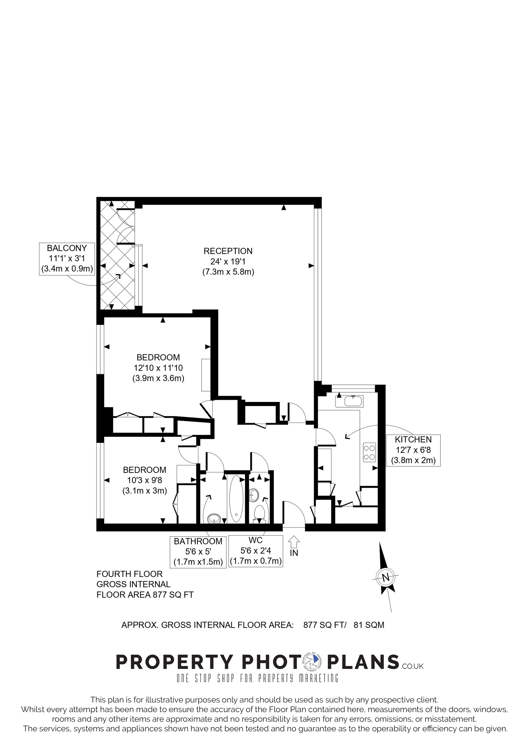 2 bed apartment to rent in The Knoll, Ealing - Property Floorplan