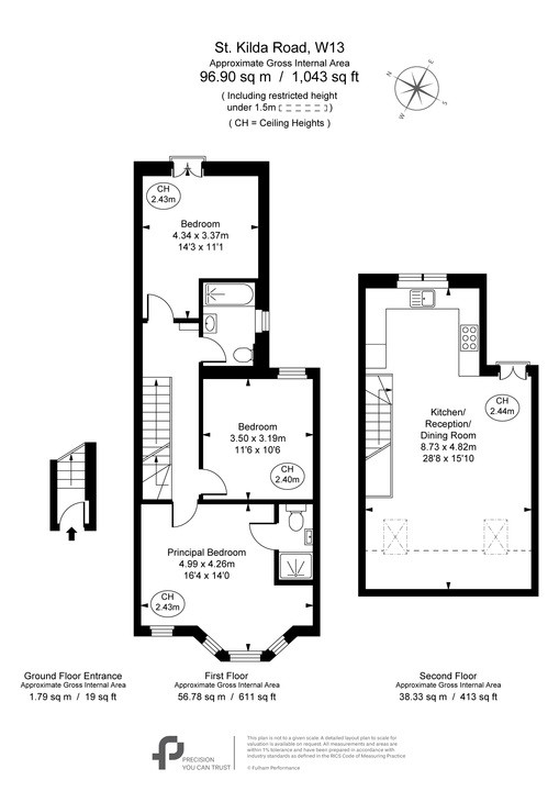 3 bed apartment for sale in St. Kilda Road, Ealing - Property Floorplan