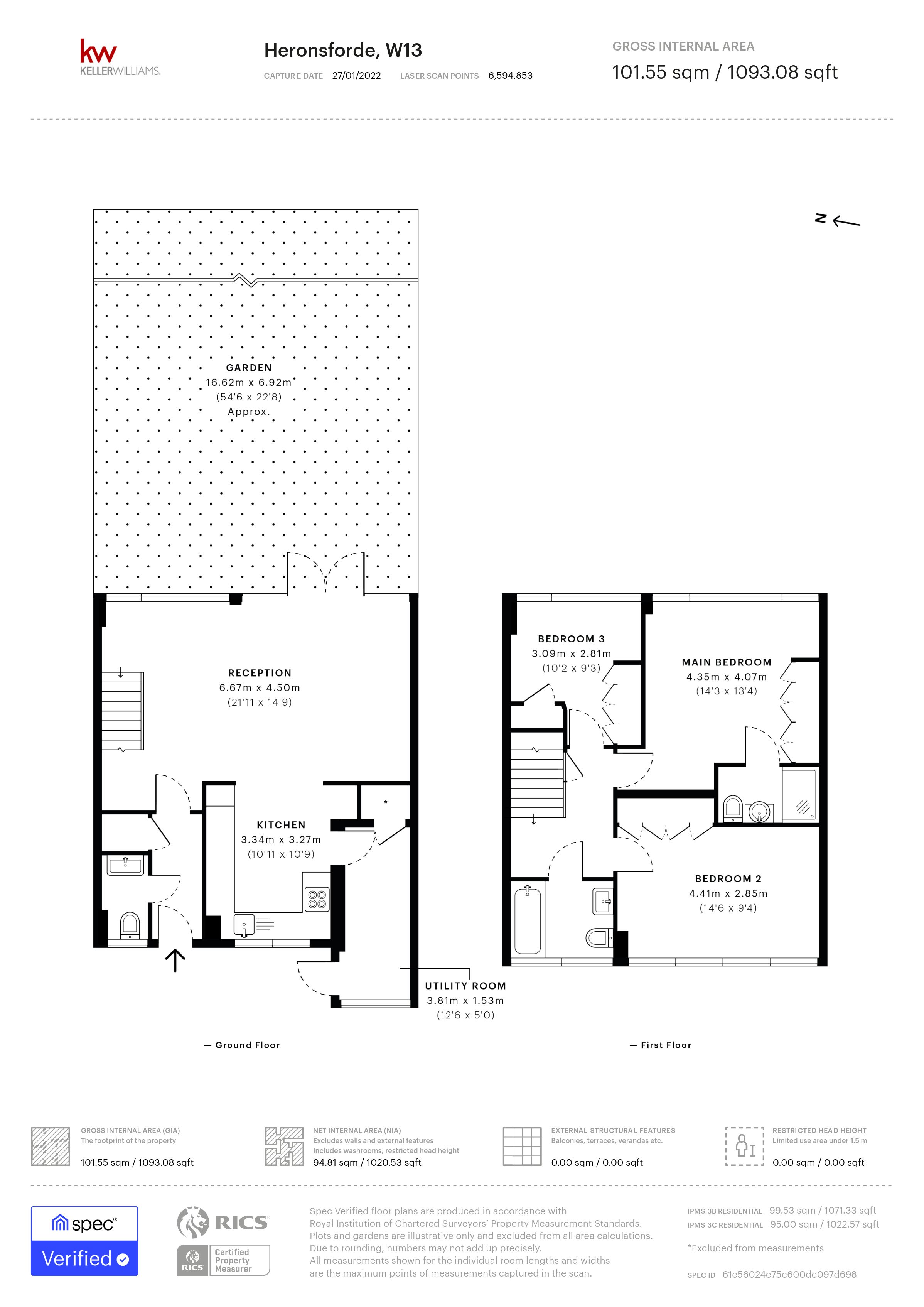 3 bed terraced house for sale in Heronsforde, Ealing - Property Floorplan