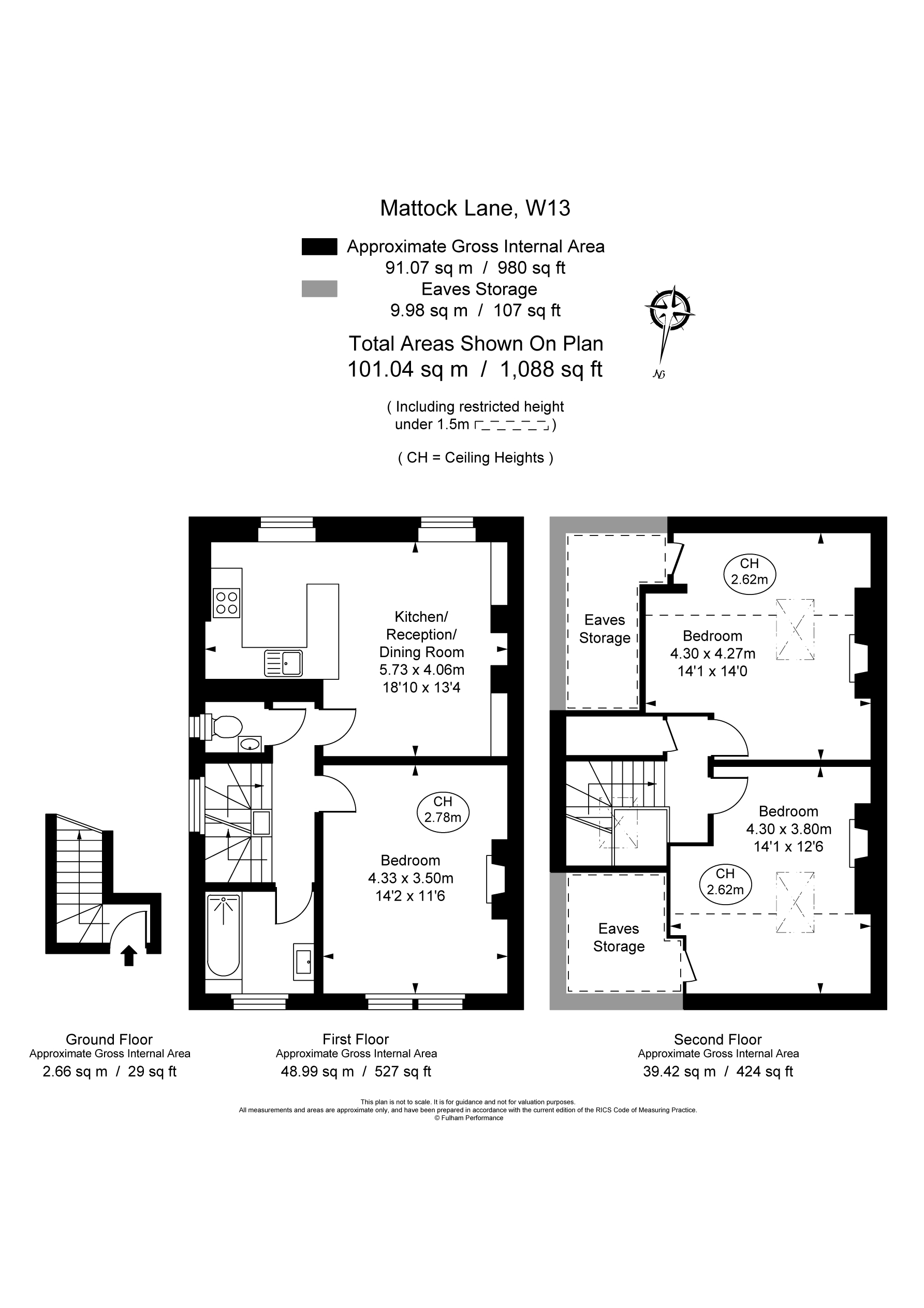 2 bed apartment to rent in Mattock Lane, Ealing - Property Floorplan