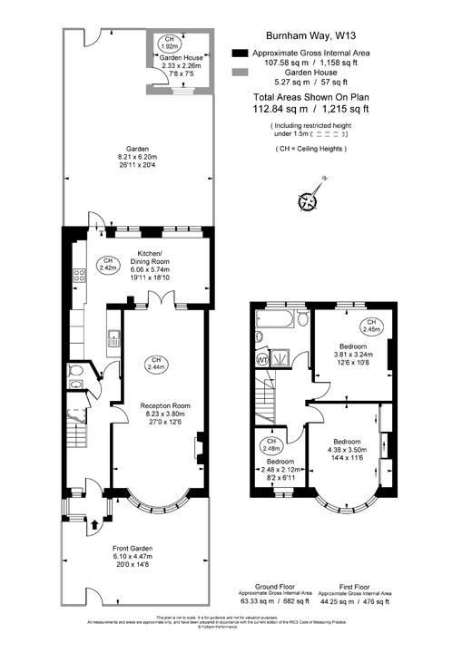 3 bed terraced house to rent in Burnham Way, Ealing - Property Floorplan