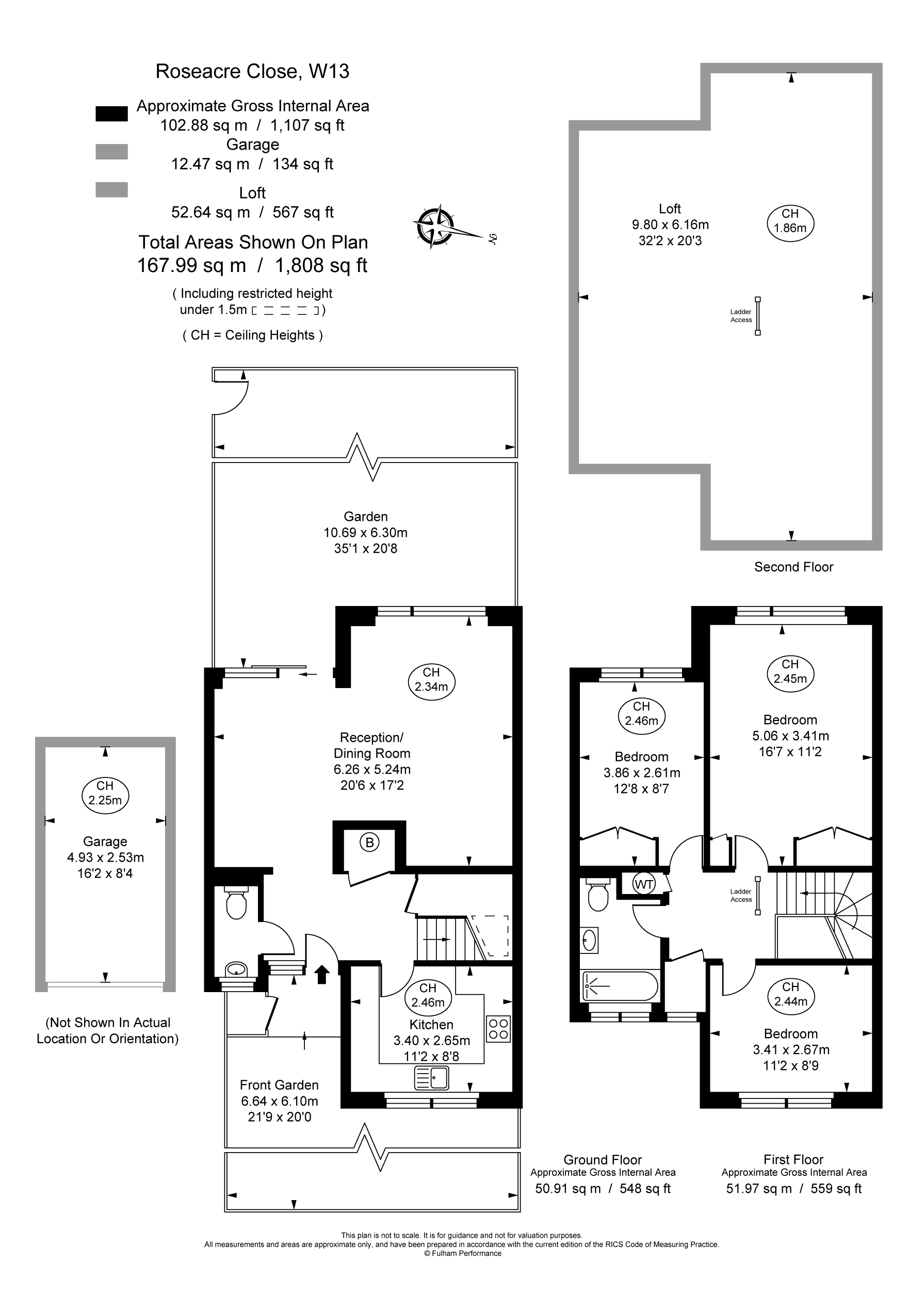 3 bed terraced house for sale in Roseacre Close, Ealing - Property Floorplan
