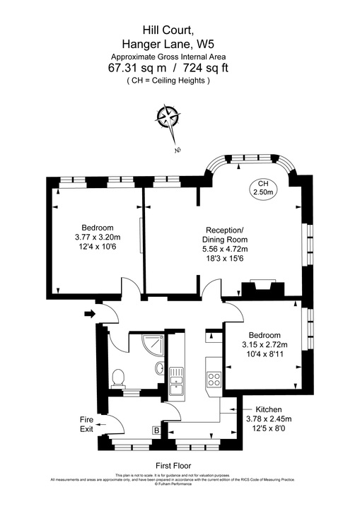2 bed apartment to rent in Hill Court, London - Property Floorplan