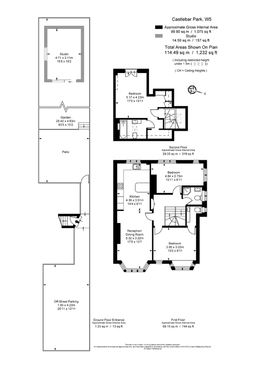 3 bed apartment for sale in Castlebar Park, London - Property Floorplan