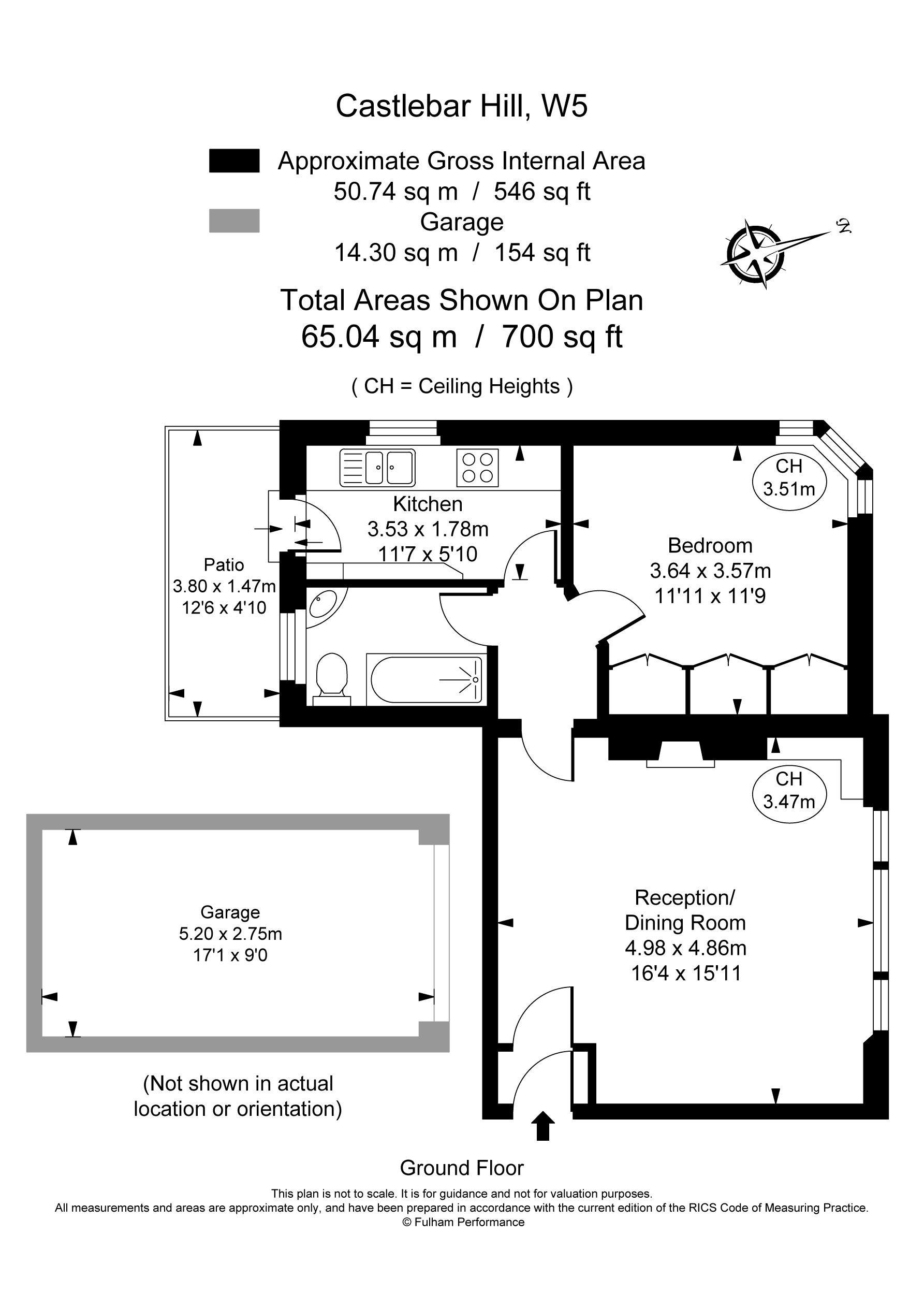 1 bed apartment for sale in Castlebar Hill, Ealing - Property Floorplan