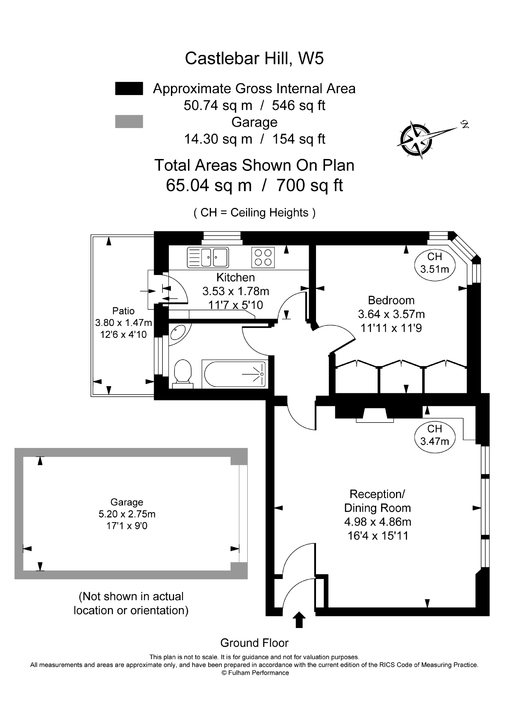 1 bed apartment for sale in Castlebar Hill, Ealing - Property Floorplan