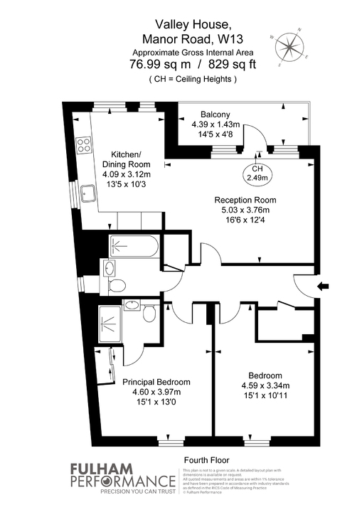 2 bed apartment for sale in Manor Road, Ealing - Property Floorplan