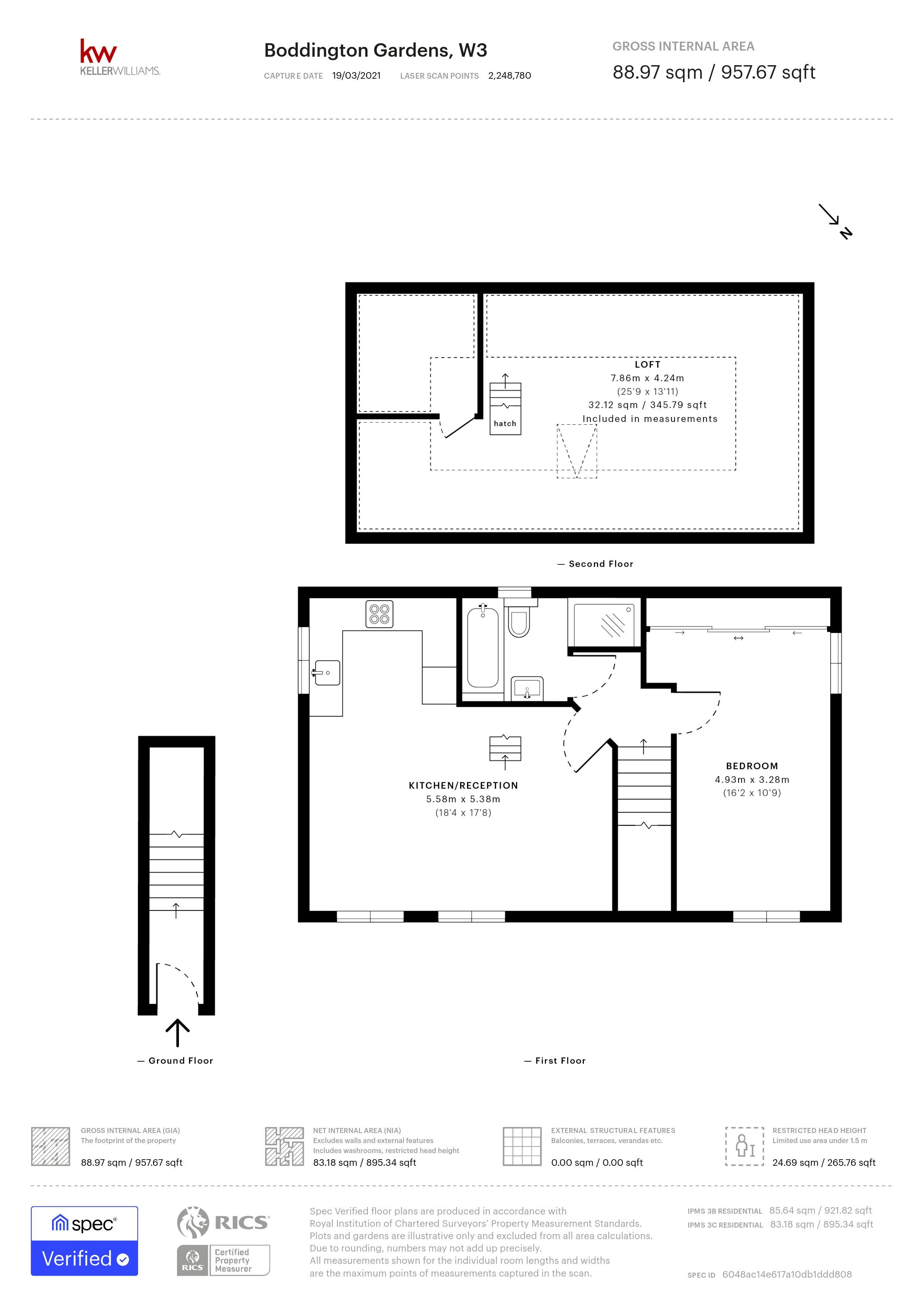 1 bed apartment to rent in Boddington Gardens, Acton - Property Floorplan