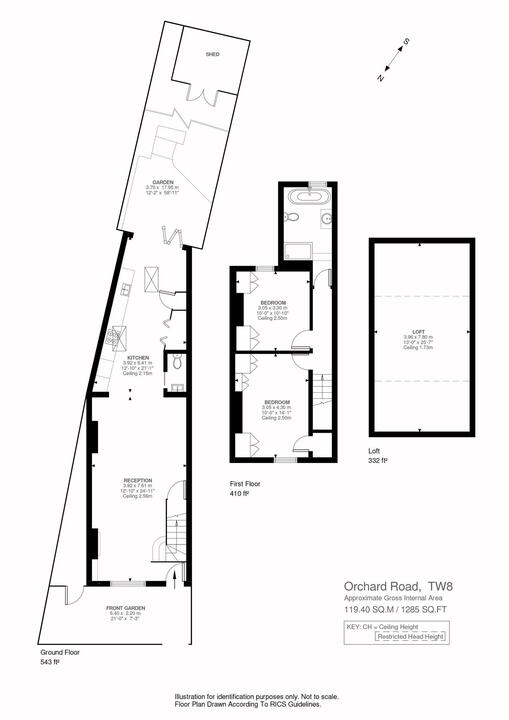 2 bed end of terrace house for sale in Orchard Road, Brentford - Property Floorplan