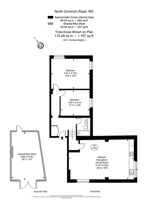 2 bed apartment to rent in North Common Road, Ealing - Property Floorplan