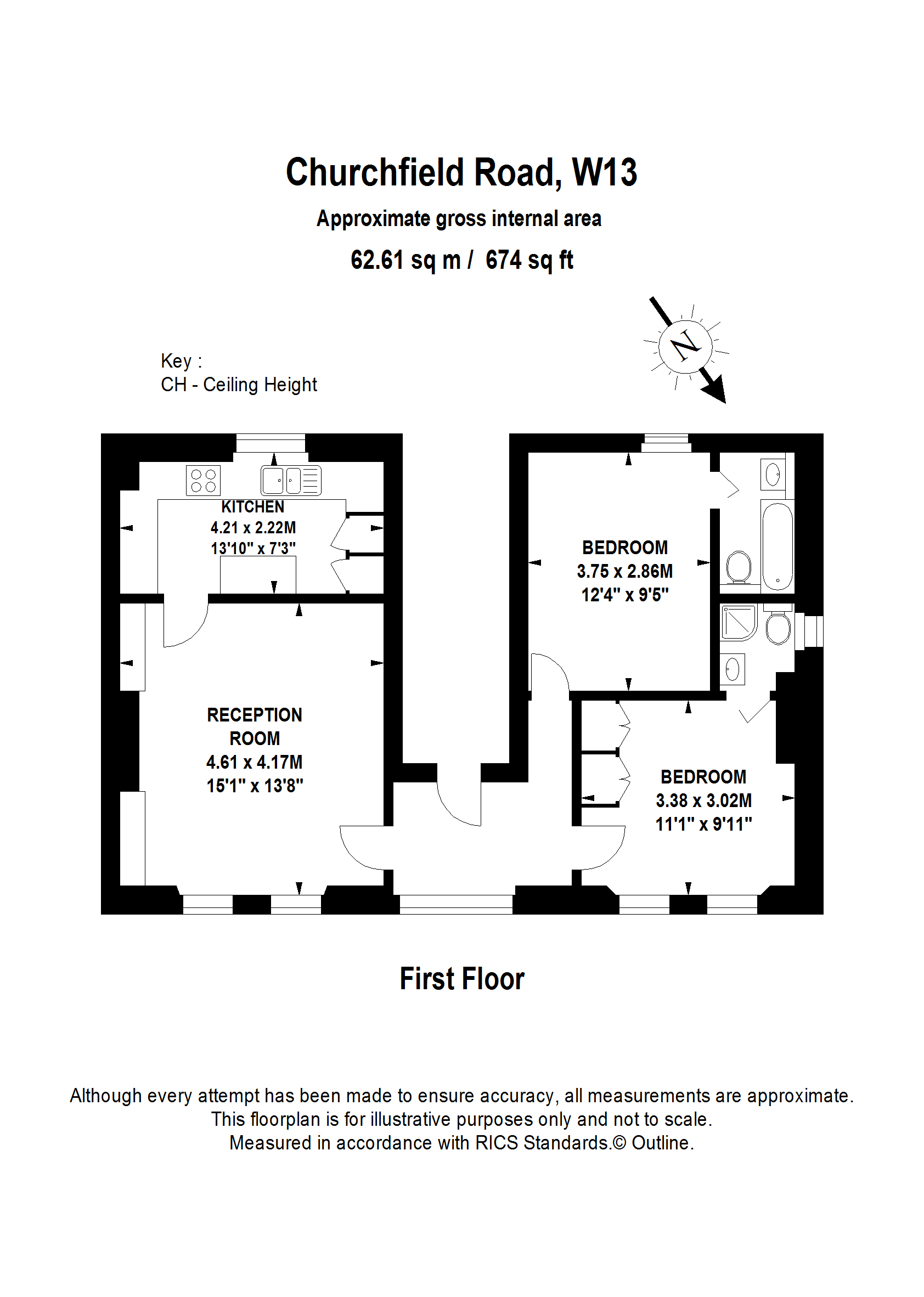 2 bed apartment for sale, Ealing - Property Floorplan