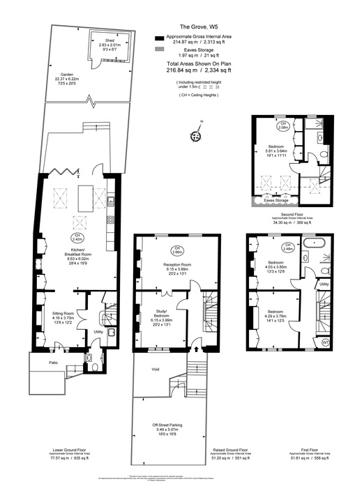 5 bed terraced house for sale in The Grove, Ealing - Property Floorplan
