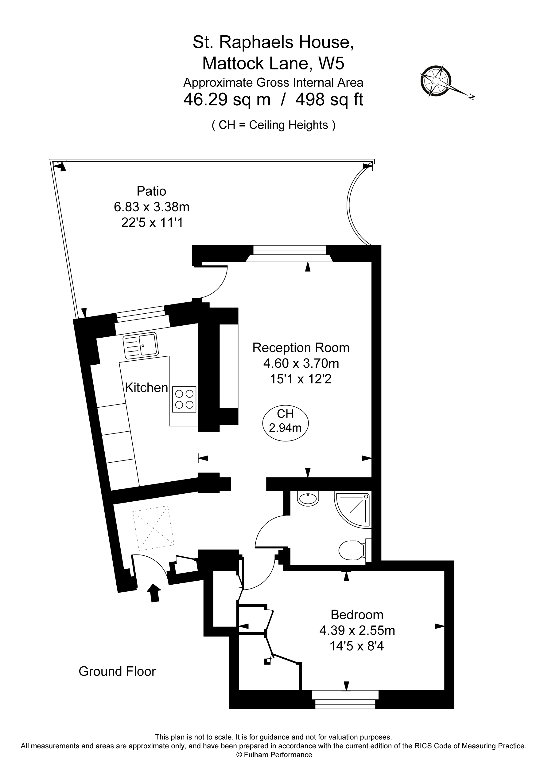 1 bed apartment for sale in St. Raphaels House, Ealing - Property Floorplan