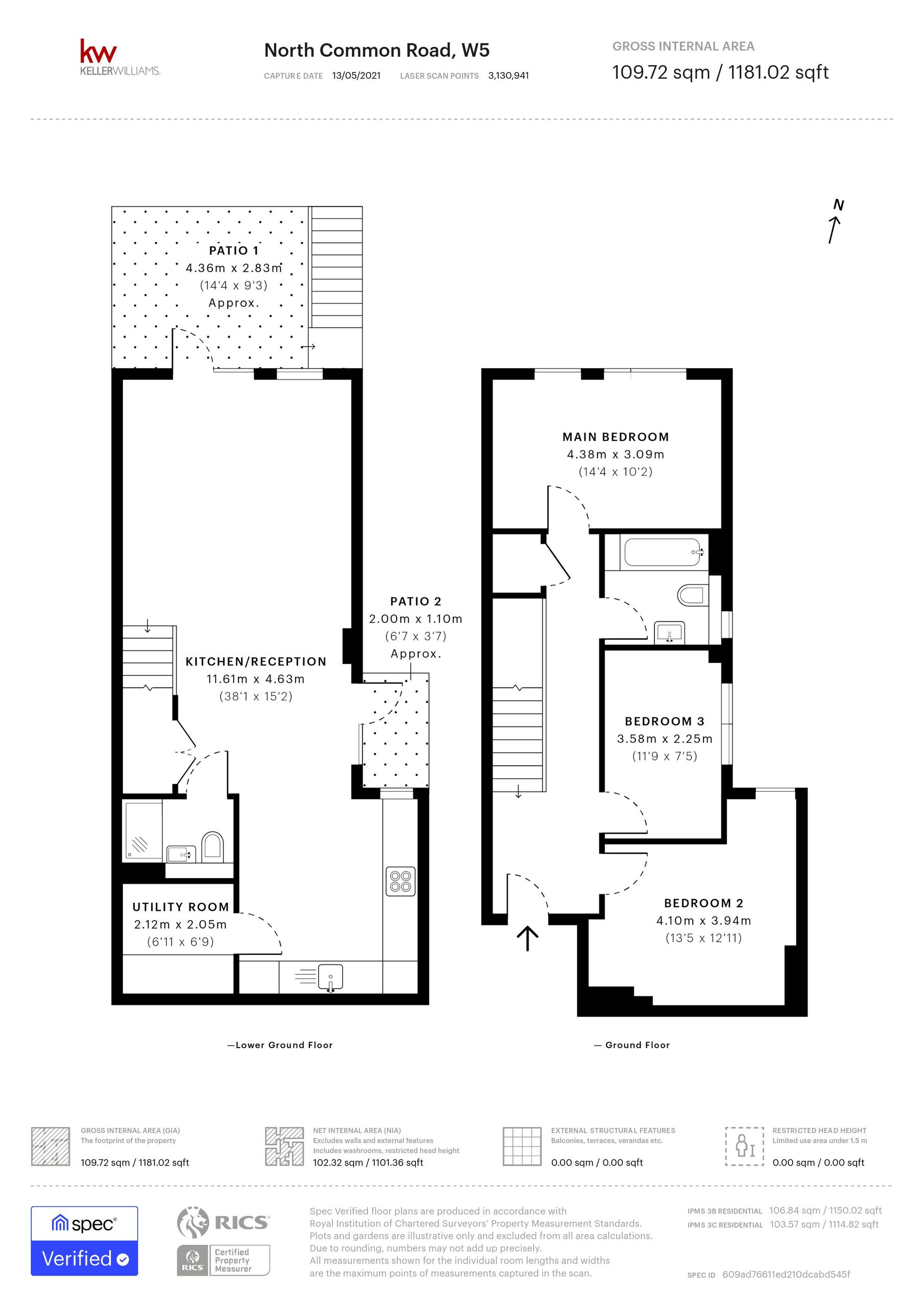 3 bed apartment to rent in North Common Road, Ealing - Property Floorplan