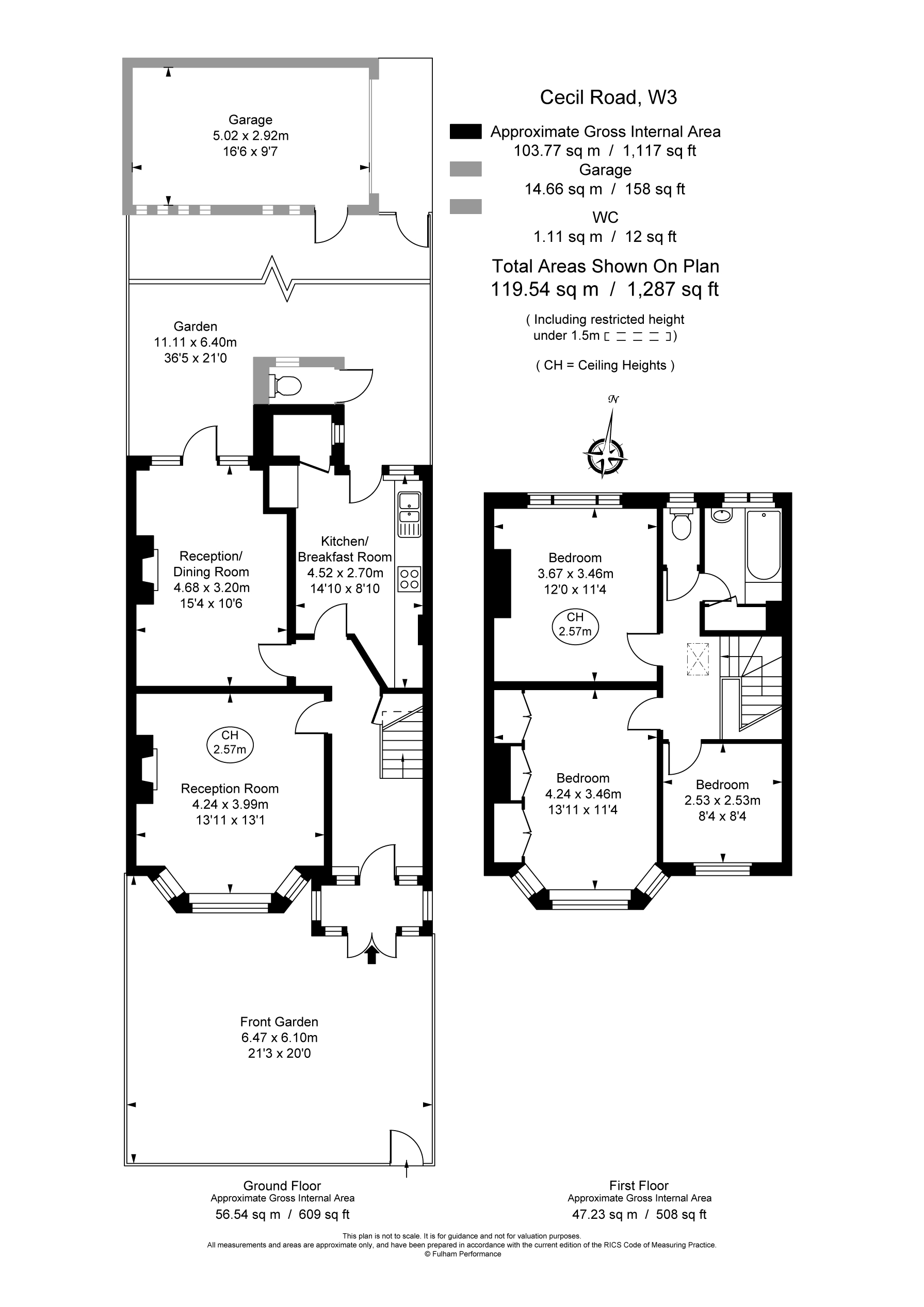 3 bed terraced house for sale in Cecil Road, Acton - Property Floorplan