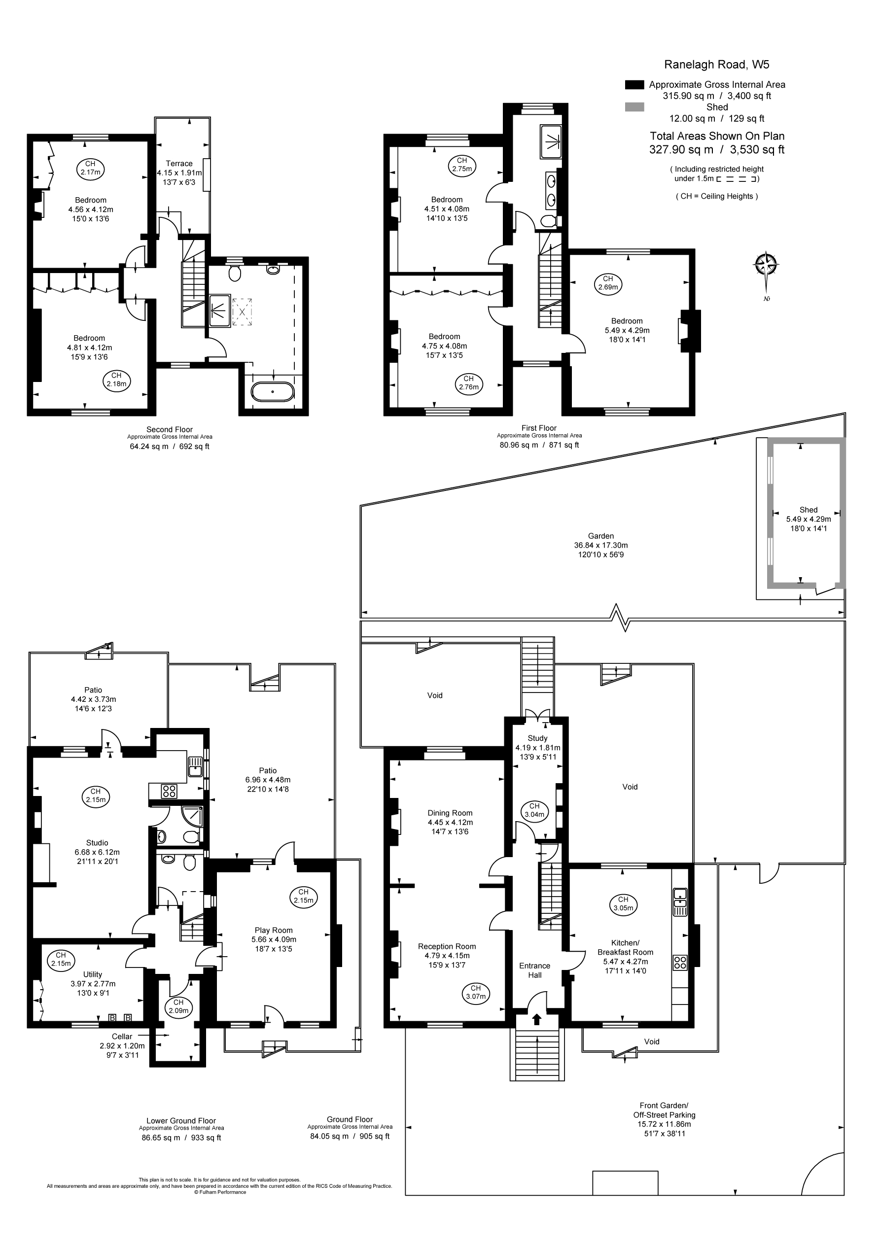 5 bed semi-detached house for sale in Ranelagh Road, London - Property Floorplan