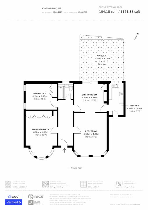 2 bed apartment to rent in Creffield Road, London - Property Floorplan