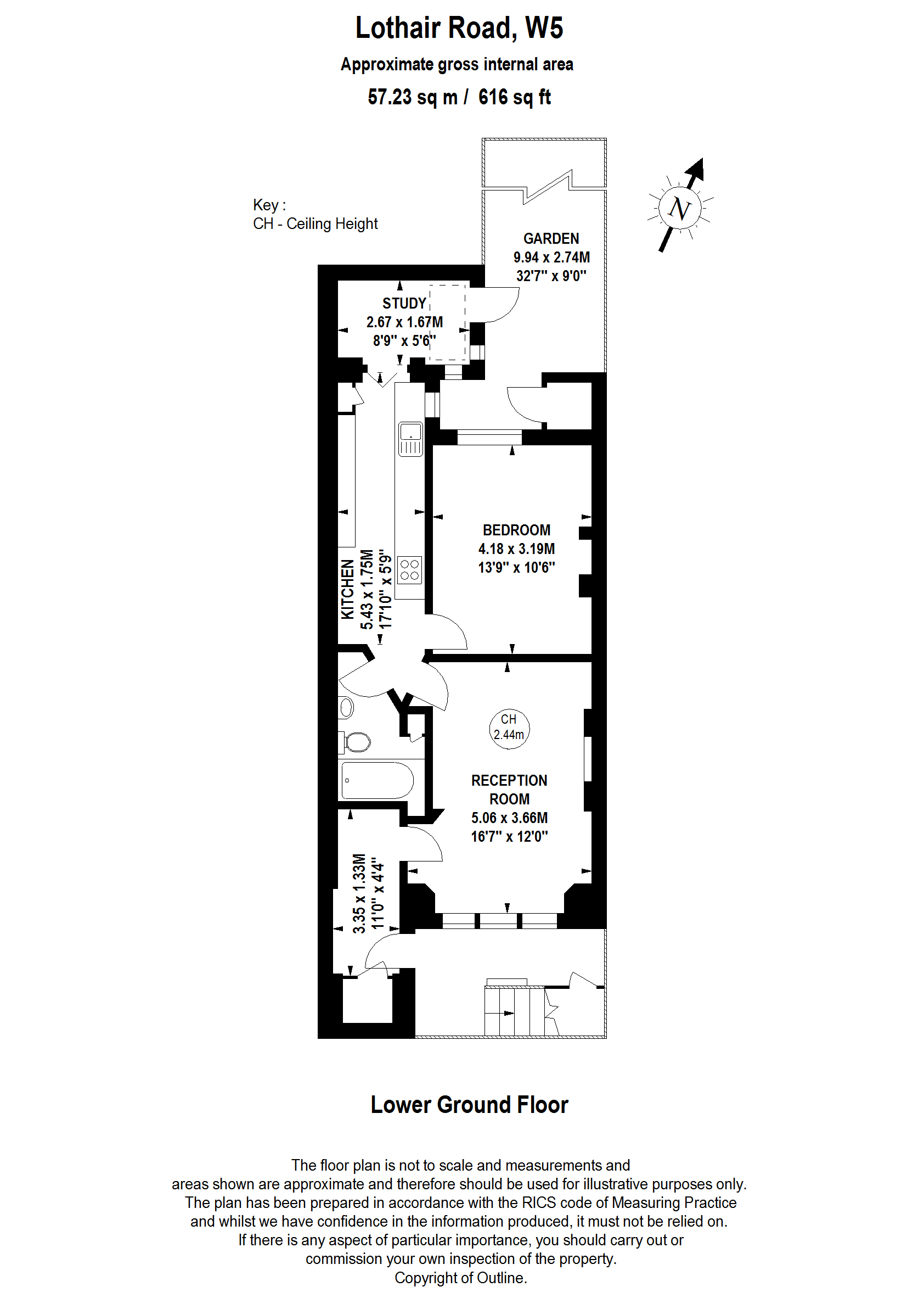 1 bed apartment for sale in Ealing, London - Property Floorplan