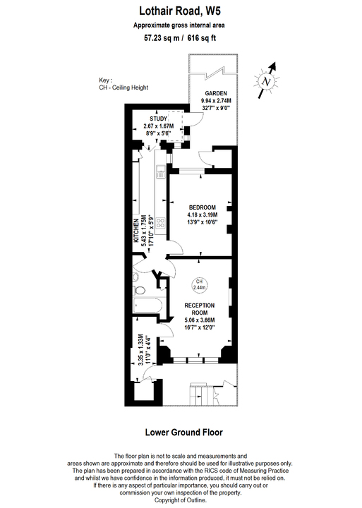 1 bed apartment for sale in Lothair Road, London - Property Floorplan